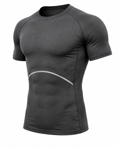 Camiseta Deportiva de Compresión para Hombre, Precio al por Mayor, Absorbe la Humedad, para Gimnasio y Fitness, con Logotipo Personalizado Disponible - Product Image 3