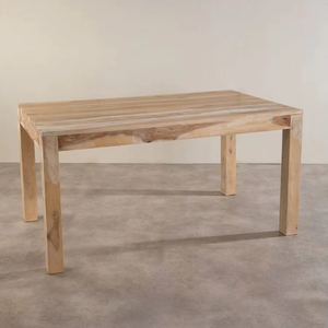 Minimalist Solid Mango Wood Dining Table - Natural <b>Light</b> Finish Rectangular Wooden Table for Home & Restaurant Pindel Handicraft - Product Image 1