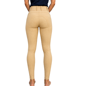 Leggings d'équitation pour femmes, couleur beige, taille haute, extensibles, pantalons d'équitation texturés avec poches avant - Product Image 2