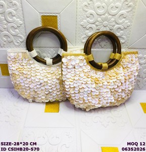 Craftstages International Luxury Handmade Shell <b>Sequin</b> Evening Clutch Chain Handle | Fashion Party Flap Closure Multi-Function - Product Image 1