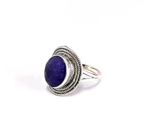 Vintage Style Sapphire Agate <b>Ring</b> (4.5 Gram) <b>Crafted</b> 925 Sterling Silver - Handmade Fine Jewelry Bulk Collection - Product Image 4