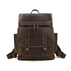 Vintage Leather <b>Backpack</b> Unisex Adjustable Strap Zipper Hasp Closure Durable Travel 36-<b>55L</b> Capacity outdoor travel <b>backpack</b> - Product Image 1