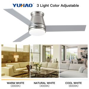 Ventilatore da soffitto a LED da 48 pollici in nichel spazzolato con luce a basso profilo di Lowe - Product Image 6