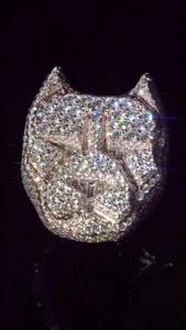 Anillo de compromiso y boda de plata de ley 925 estilo Hip Hop con incrustaciones de moissanita D VVS, unisex, con engaste de púas, estilo rapero, brillante - Product Image 4