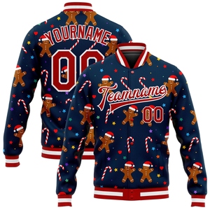 ขายส่งโดยตรงจาก OMMIZ INDUSTRY เสื้อแจ็คเก็ตบอมเบอร์สีขาวแดง-ดำแบบสั่งทำพิเศษ ปิดกระดุมแบบเต็มตัว สไตล์วาร์ซิตี้ เลตเตอร์แมน - Product Image 5