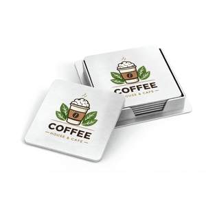 Juego de Posavasos de Metal para Bebidas con Soporte, Personalizado con Logotipo Impreso en Acero Inoxidable, para Restaurantes Italianos - Product Image 2
