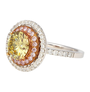 Bague Cocktail Citrine avec Halo de Diamants Plaqué Or 18K Style Vintage pour Femme, Bague de Fiançailles et d'Éternité, Bijou Coupe Ronde Style Glamour - Product Image 2