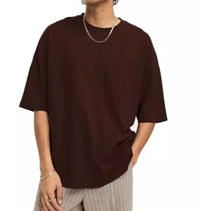 T-shirt en toile bleu roi pour homme, coupe classique, manches courtes, col rond, décontracté, couleur unie, tricoté, anti-rétrécissement, 300g, logo frontal - Product Image 4