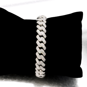 Gleaming Iced Out Cuban Link <b>Bracelet</b> with Premium Cubic Zirconia Hip Hop Bling Designer Jewelry Gift for Him Her Style Design - Product Image 2