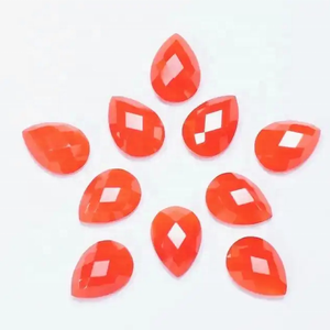 Ónix Rojo Natural de 7x10mm, Corte Rosa, Cabujón en Forma de Pera, Piedra Preciosa Suelta con Base Plana, Buen Brillo, Productos Hechos a Mano Personalizados 2026 - Product Image 2