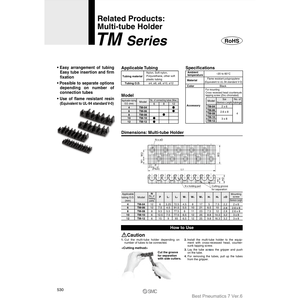 ตัวยึดหลายท่อ TM-12ชิ้นส่วนนิวเมติก SMC - Product Image 2