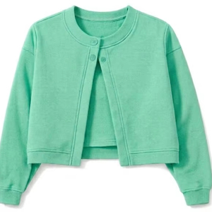 Cárdigan Casual Personalizado para Mujer, Bordado, Manga Larga, Cuello Redondo, Color Sólido, Tejido de Poliéster/Algodón, Logotipo Frontal, Ropa de Verano - Product Image 6