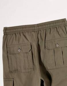 Men's Straight 100% Cotton Canvas Cargo Pants Loose Fit Multi Pocket Mid Waist Casual <b>Trousers</b> for Autumn OEM Service - Product Image 5