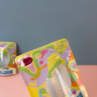 Sachet d'emballage alimentaire transparent anti-odeur personnalisé, format petit, pour bonbons et snacks, avec fenêtre transparente découpée, type pochette stand-up