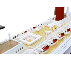 SS France, Barco de Modelo Pintado Personalizado de 80 cm, Estilo Náutico, Artesanía en Madera de Cedro, Decoración de Mesa para el Hogar, Coleccionable, Vietnam - Product Image 4