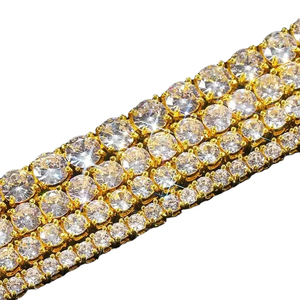 Collier chaîne tennis Hiphop chrétien en argent sterling 925 avec diamants VVS RB Gems, 2 mm x 65 mm, chaînes fines pour femmes et hommes - Product Image 4