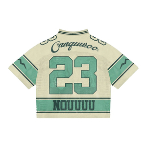 Camiseta Unisex de Manga Corta, Estilo Deportivo, Corte Holgado, 100% Poliéster, Malla Transpirable, Anti-Pilling, Estilo Vintage Casual - Product Image 5