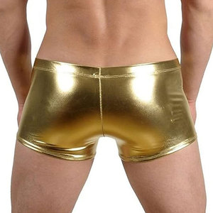 Calzoncillos de cuero sintético de moda para hombre, lencería sexy para discoteca, bragas de cintura alta de cuero PU al por mayor, ropa sexy para hombre para discoteca - Product Image 3