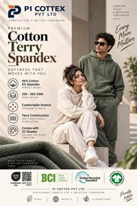 Premium Quality Cotton French Terry with Spandex Stretch Knit Fabric for Trousers Joggers and Sportswear for Sale - Product Image 2