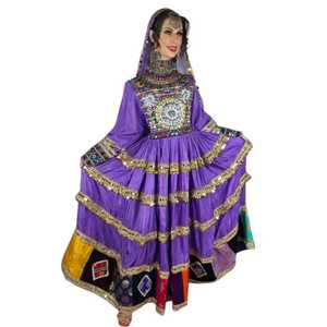 Robes longues traditionnelles afghanes brodées en dentelle pour femmes, respirantes, de bonne qualité, au design élégant, parfaites pour les mariages - Product Image 1