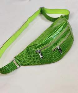 Riñonera de cocodrilo de cuero de lujo, riñonera de cuero a la moda para hombre, tamaño 33x13cm, riñonera de Color negro para hombre - Product Image 3