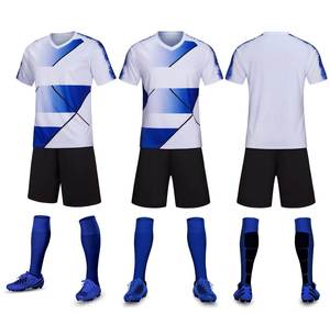 Custom Men's Soccer Jersey Set Sublimated Print V-Neck Short Sleeve Geometric Pattern Quick Dry Polyester Uniform All Seasons - Product Image 2