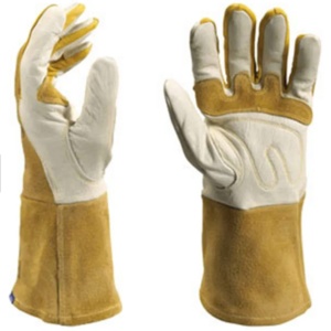 Gants de soudage TIG industriels robustes de qualité supérieure avec protection renforcée de la paume en cuir pleine fleur et croûte de vachette - Product Image 1