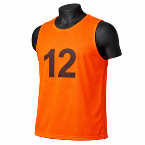 Camiseta de Baloncesto Naranja sin Mangas, Ligera, Personalizable con Nombre y Número, Cuello Redondo, Transpirable, de Poliéster, Unisex para Adultos, Corte Regular - Product Image 3