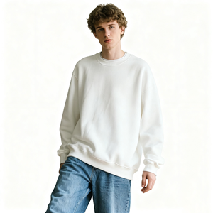 Sweat-shirt en coton biologique 100% pour homme, imprimé avec un logo personnalisé, coupe classique, doublé, couleur unie, décontracté, hiver - Product Image 6