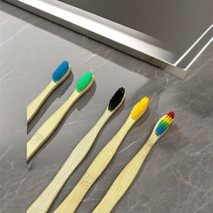 Cepillo de dientes de madera de bambú ecológico 100%, Etiqueta Privada, ortodoncia, sin BPA, cepillo de dientes de carbón de cerdas suaves - Product Image 2