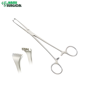 Pinces à tissus chirurgicales manuelles Allis en acier inoxydable, options de logo et de taille personnalisées disponibles, pour piercing - Product Image 1