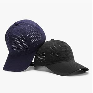 Gorra de béisbol unisex delgada, sólida, azul marino, para verano, para actividades al aire libre, protección solar, con diseño hueco, estilo Dad Hat - Product Image 1