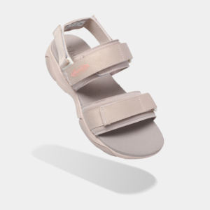 Sandalias Planas con Tiras Cruzadas, Cierre de Velcro, Color Rosa Marrón, Suela de Goma Antideslizante - Product Image 1