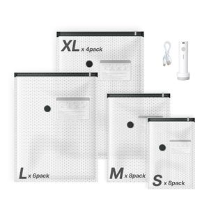 Bolsas de Almacenamiento al Vacío, Paquete de 26, Bolsas Selladas al Vacío Ahorradoras de Espacio para Ropa, Bomba, Cable de Carga, Doble Cierre, Material PA Grueso - Product Image 1
