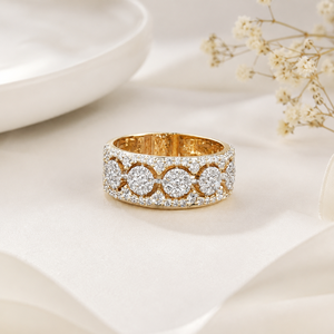 Anillo de diamantes redondos naturales de 1,06 quilates |   Anillo de Diamantes en Oro Amarillo de 18K |   Anillo de Diamantes SI para Aniversario de Bodas para Mujer, Joyería Fina - Product Image 1