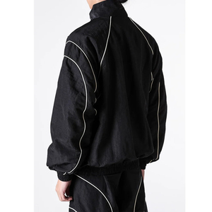 Custom Design Men Solid High Street Lightweight Sports Zip-Up Reflective Blank <b>Windbreaker</b> Set Nylon Tracksuit Waterproof - Product Image 5