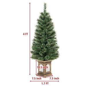 Albero di Natale in Vaso con Aghi di Pino Preilluminato, 1,2 Metri, Decorazione Festiva - Product Image 5