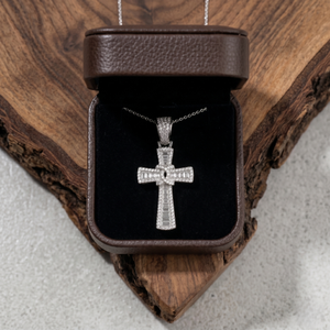 Custom Hip Hop <b>Cross</b> Pendant 925 Silver Iced Out Baguette Moissanite <b>Men</b>’s Religious <b>Necklace</b> Wholesale Jewelry - Product Image 5