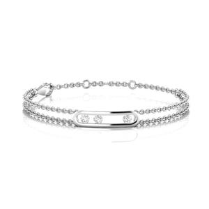 Bracelet classique en or massif 14 carats avec diamants de laboratoire pour femme, taille brillant rond, clarté VVS, bijoux fins de luxe, anniversaire - Product Image 3
