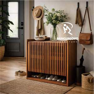 ชั้นวางรองเท้าไม้ทันสมัย แข็งแรง ทนทาน ดีไซน์ประหยัดพื้นที่ เหมาะสำหรับอพาร์ทเมนต์ เป็นมิตรกับสิ่งแวดล้อม ใช้จัดเก็บของในบ้าน - Product Image 2