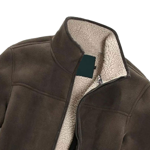 Veste d'hiver pour homme en laine, motif personnalisé OEM, vestes d'extérieur chaudes, logo personnalisé, veste en polaire sherpa - Product Image 3