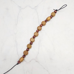 Chaîne de perles en bois naturel de 7 pouces avec des perles cylindriques et rondes pour la décoration de la maison, l'artisanat et les cadeaux DIY - Product Image 2