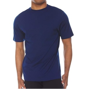 Camiseta de Algodón para Hombre, Corte Regular, Manga Corta, Cuello Redondo, Color Sólido, Transpirable, Informal, Tejido de Punto, Diseño Liso Teñido, Camisetas de Lana - Product Image 4