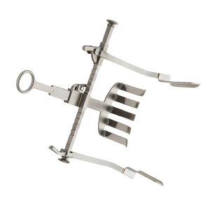 Écarteur chirurgical auto-fixant à lame centrale et lames latérales fixes, instrument médical orthopédique de précision à usage manuel - Product Image 3