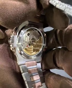Montre de luxe unisexe en acier inoxydable sertie de diamants, cadran analogique, cristal saphir, affichage de la date, boîtier rond de 36 mm, fermoir pliant - Product Image 6