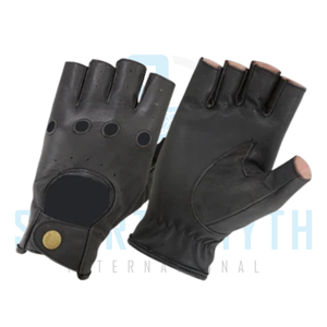 Premium Fingerless Leather Riding Gloves for Horse Riding Equestrian Training Outdoor Work with Adjustable Wrist Strap - Product Image 2