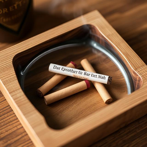 Cendrier carré en bois pour cigarettes |   Cendrier artisanal pour la décoration de la maison et les cadeaux - Product Image 3