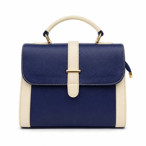 Sac bandoulière classique en cuir PU avec poignée supérieure et bandoulière, imperméable et écologique, disponible en crème et bleu marine - Product Image 3
