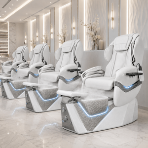 Chaise de pédicure avec fonction massage, fonction vapeur, lumière LED, télécommande, bassin pour bain de pieds pour salon de pédicure - Product Image 2