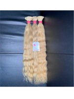 Extensions de cheveux humains vierges Remy indiens de qualité supérieure, alignées sur les cuticules, blond 613, pour perruque droite Lace Front (toutes types)